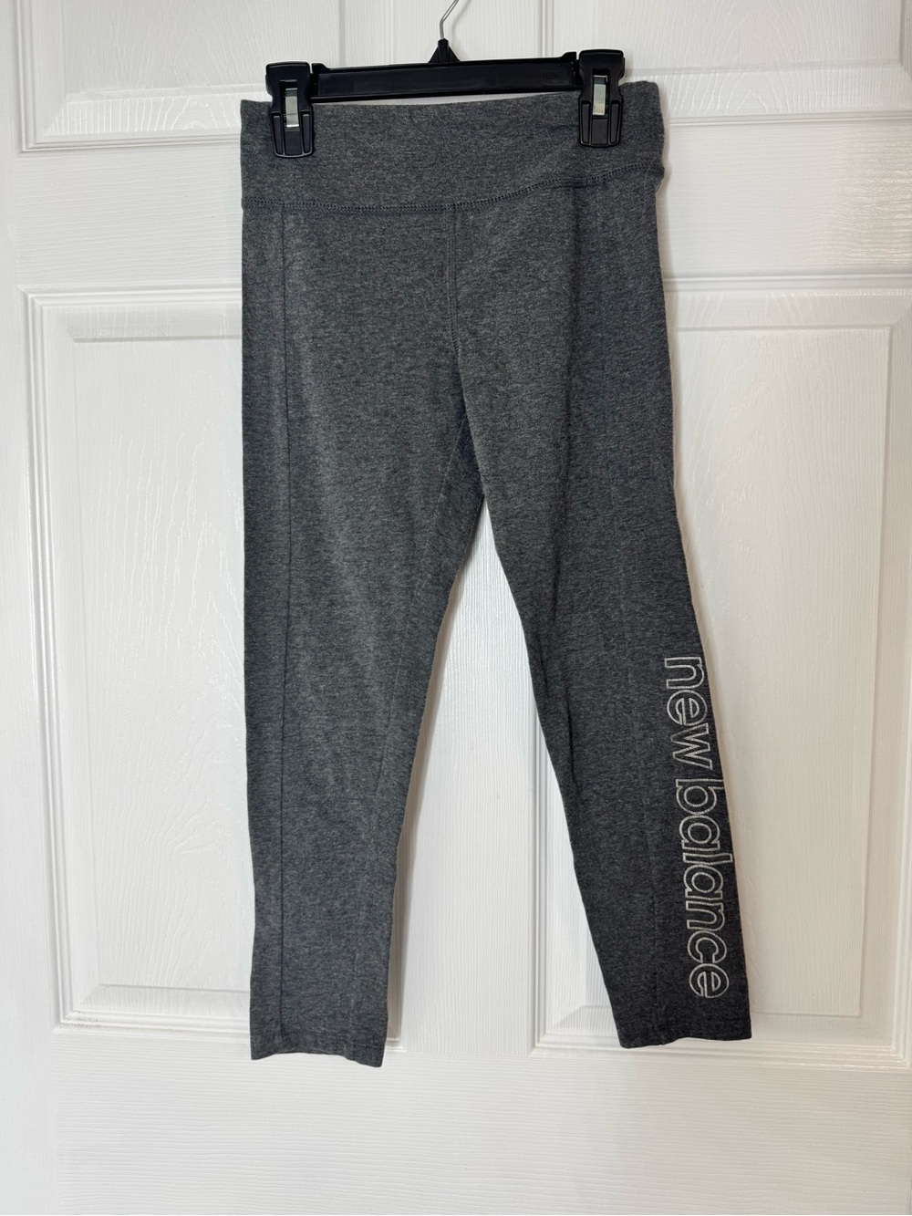 New Balance Charcoal Gray Girls' Logo Leggings